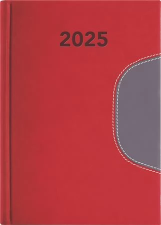 DAYLINER Memphis Naptár tervező A5 napi 2025 piros-szürke