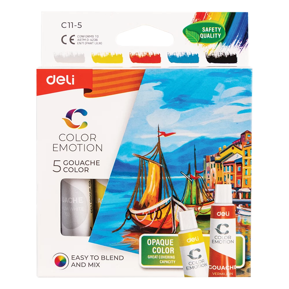 DELI Color Emotion (gouache) 5x12 ml tempera készlet