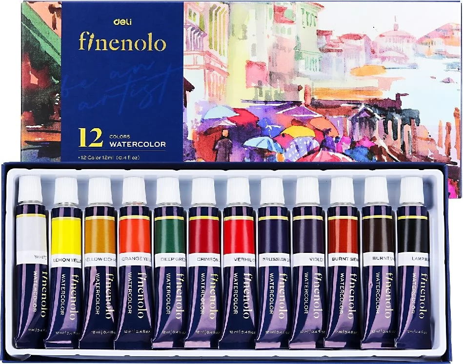 DELI Finenolo akvarellfesték készlet 12ml 12 db