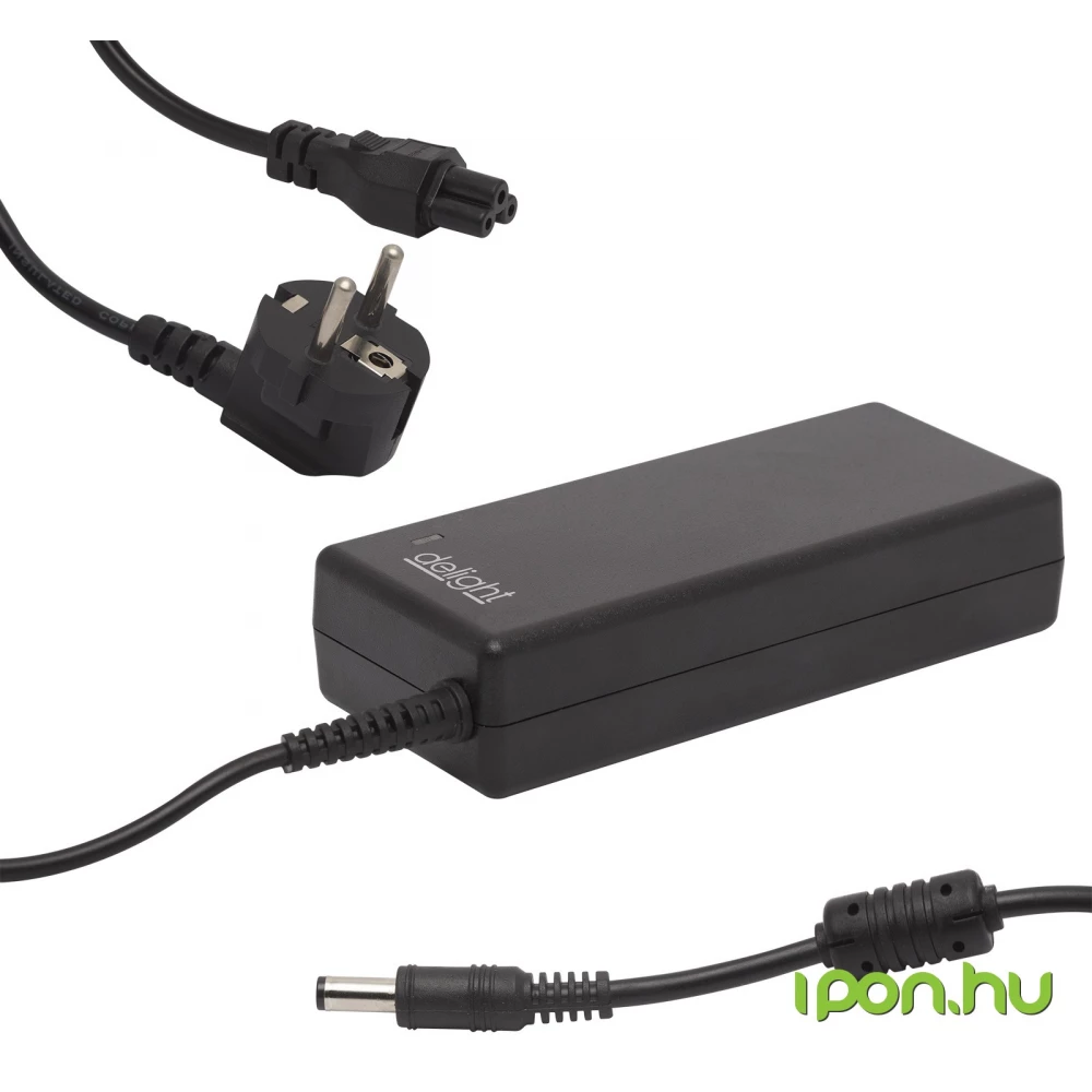 DELIGHT notebook töltő adapter tápkábellel 55365