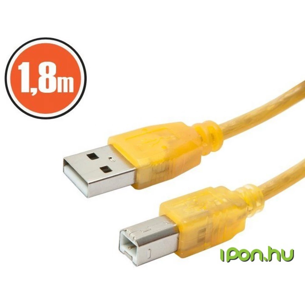 DELIGHT USB Összekötő Sárga 1.8m 20121