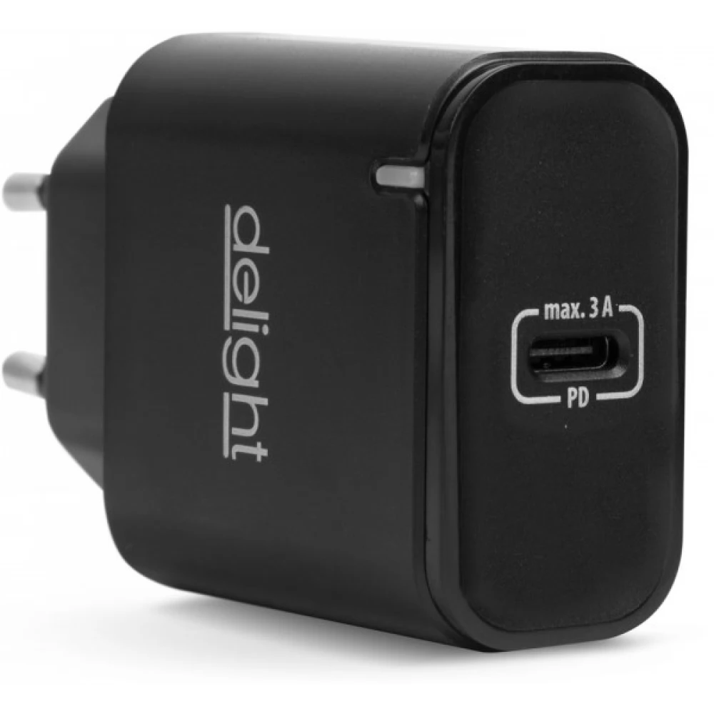 DELIGHT USB Type C Hálózati adapter 3A 20W fekete