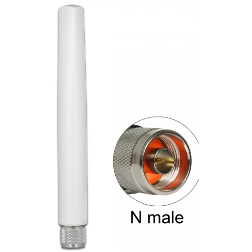 DELOCK 89637 LoRa 868 MHz antenna N-dugó 2.09 dBi irányítatlan rögzített kültéri fehér