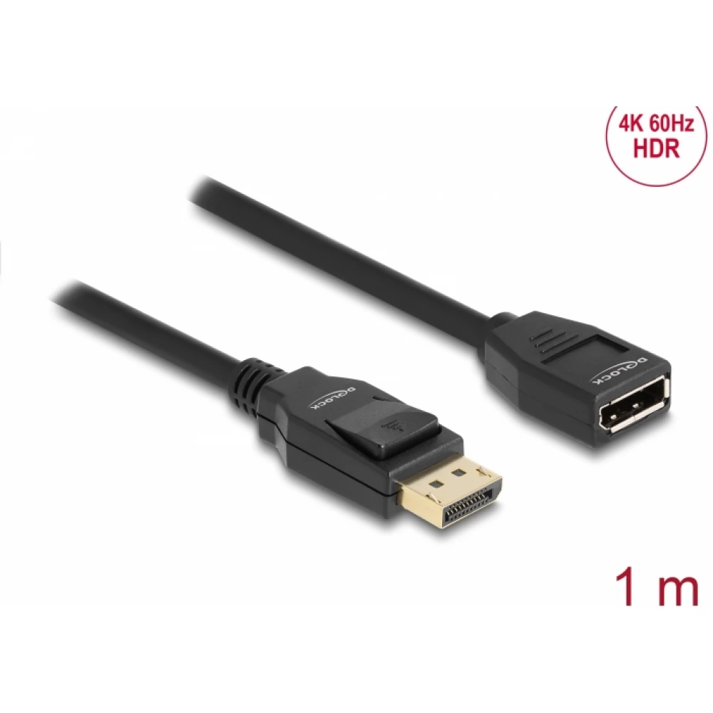 DELOCK DisplayPort 1.2/1.2a Hosszabbító Fekete 1m 80001