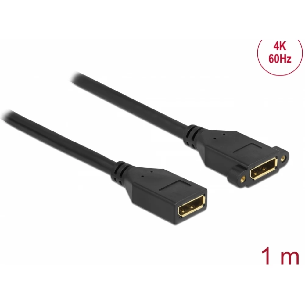 DELOCK DisplayPort 1.2/1.2a Összekötő Fekete 1m 87100