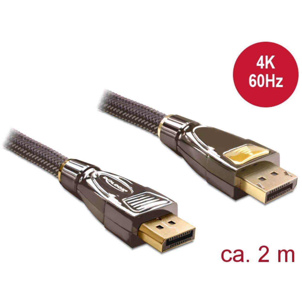 DELOCK DisplayPort 1.2/1.2a Összekötő Fekete 2m 82771