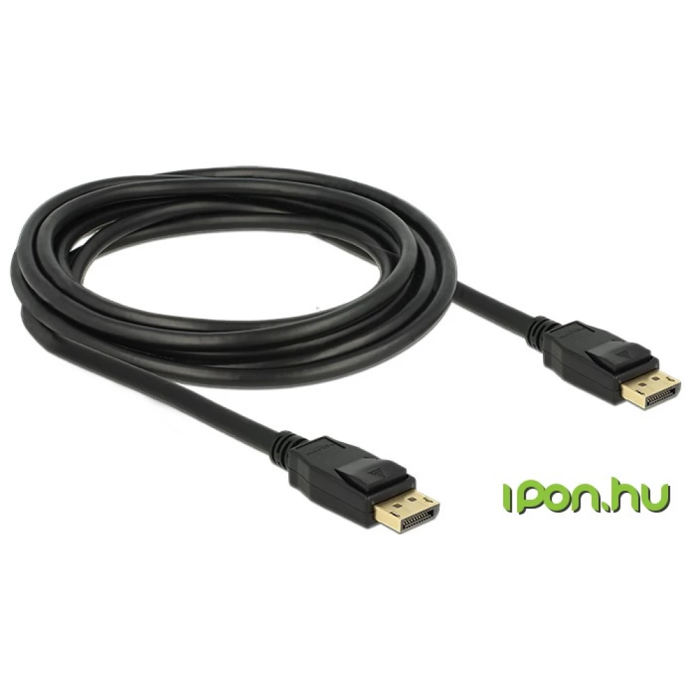 DELOCK DisplayPort 1.2/1.2a Összekötő Fekete 3m 83807