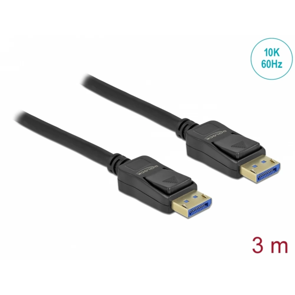DELOCK DisplayPort 2.0 Összekötő Fekete 3m 80263