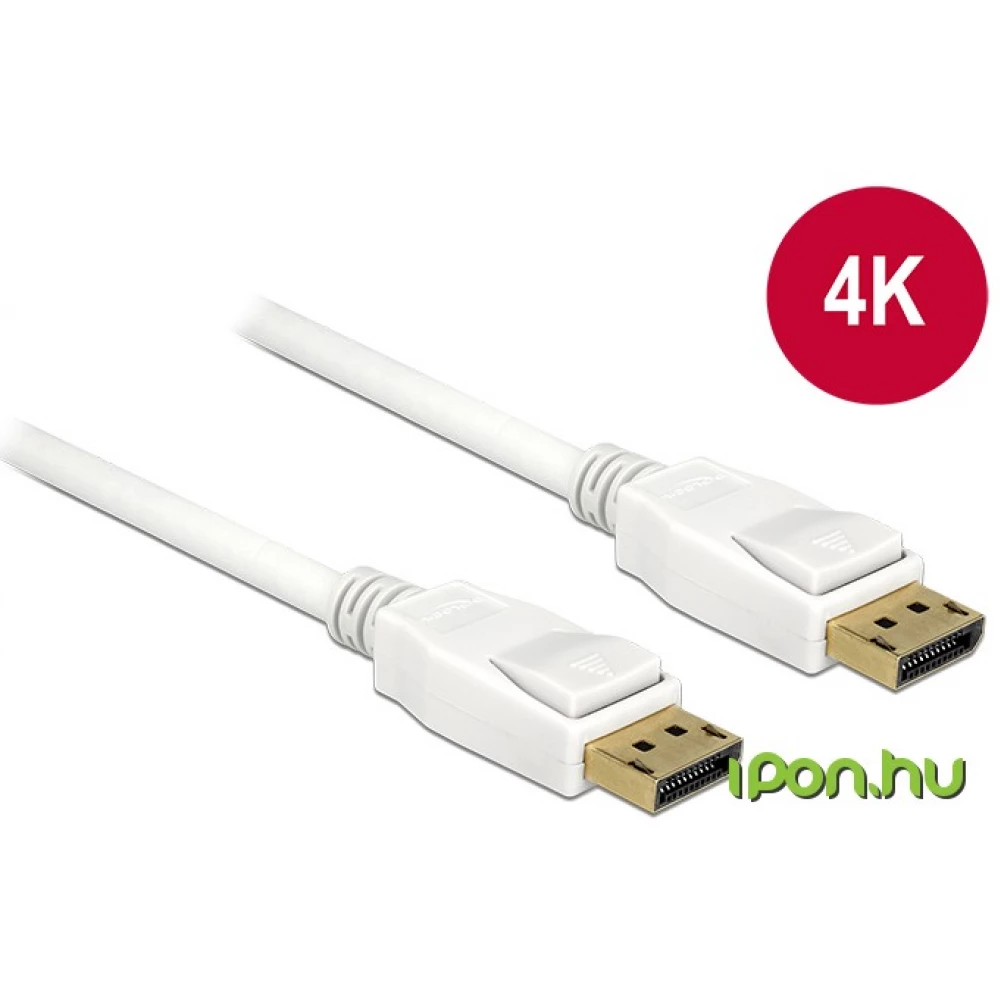 DELOCK DisplayPort Összekötő Fehér 1m 84876