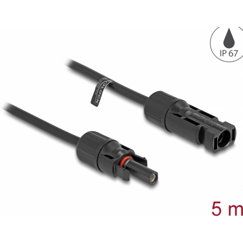 DELOCK DL4 szolár kábel 4 mm2 apa - anya 5 m fekete