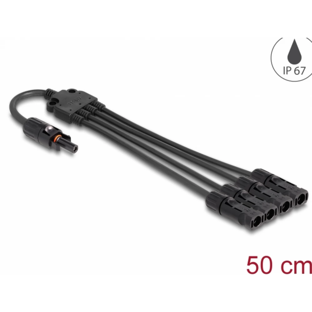 DELOCK DL4 szolár kábel elosztó 1 x anya - 4 x apa 50 cm fekete