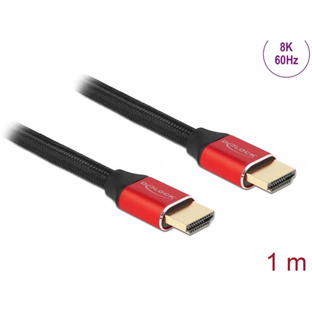 DELOCK HDMI 2.1 Összekötő Piros 1m 85773