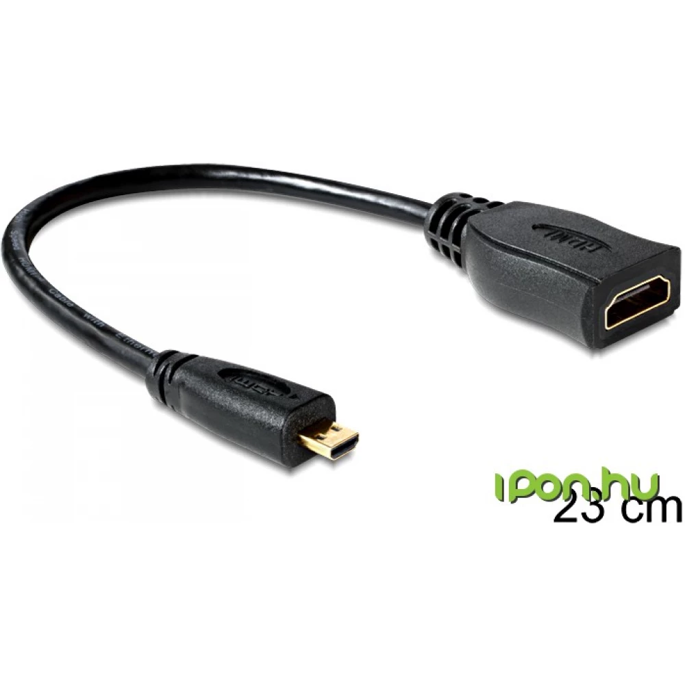 DELOCK HDMI Micro HDMI Átalakító Fekete 23cm 65391