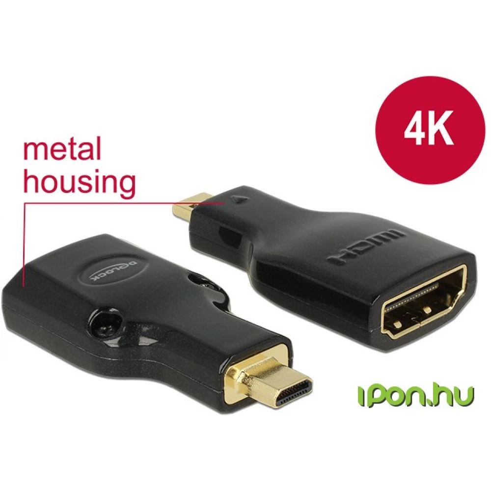 DELOCK HDMI Micro HDMI Átalakító Fekete 4cm 65664
