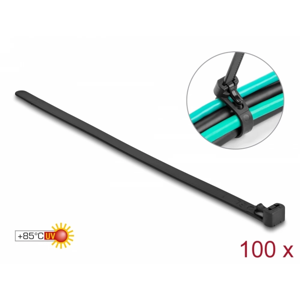 DELOCK Kábelkötegelő Fekete 15cm 19064