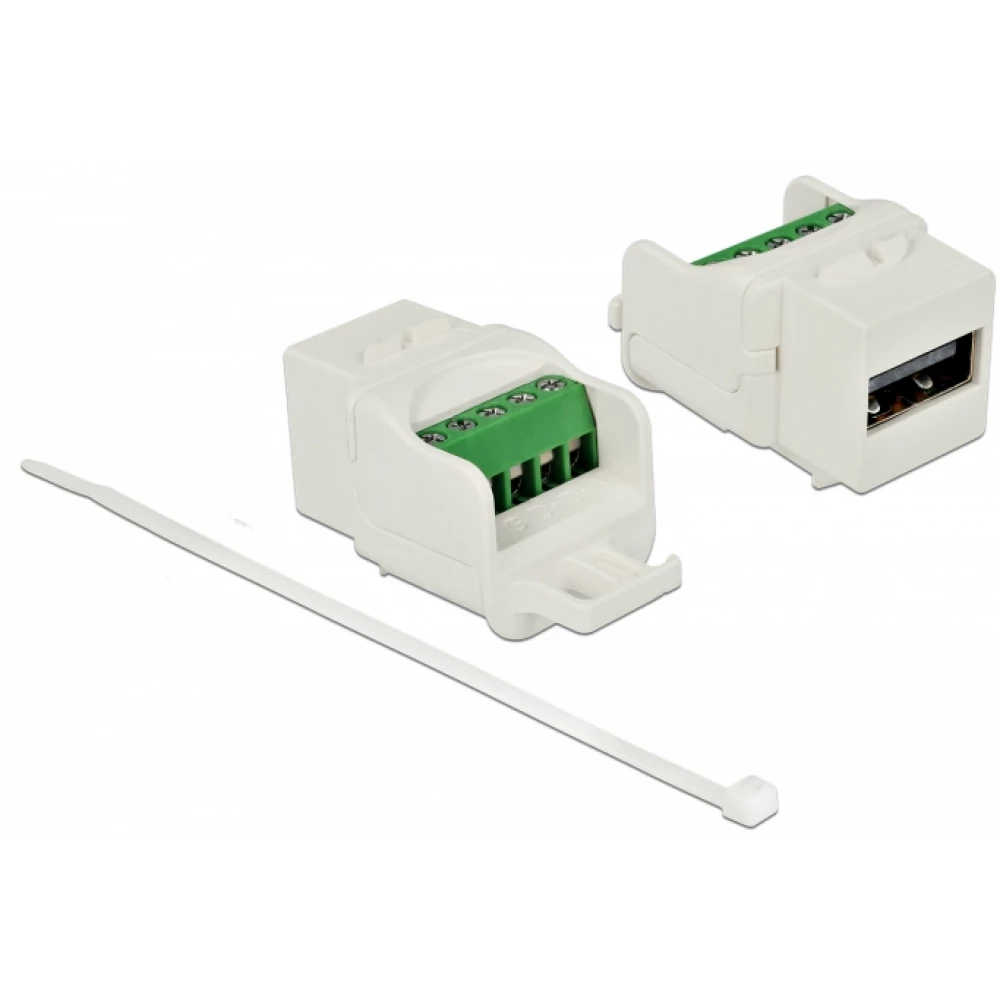 DELOCK Keystone modul USB 2.0 A anya sorkapocs modul fehér