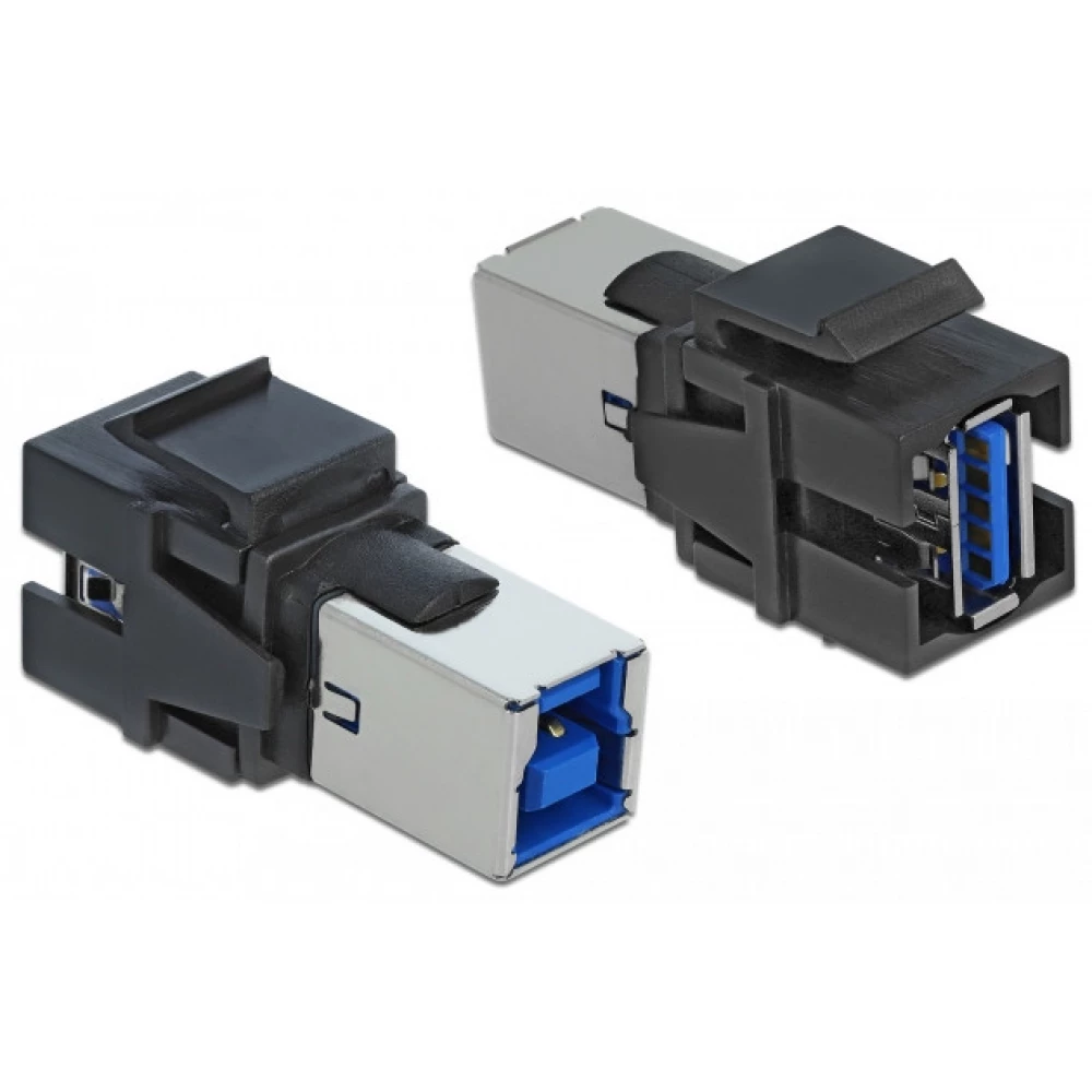 DELOCK Keystone modul USB 3.0 A-csatlakozóhüvely USB 3.0 B-csatlakozóhüvely fekete