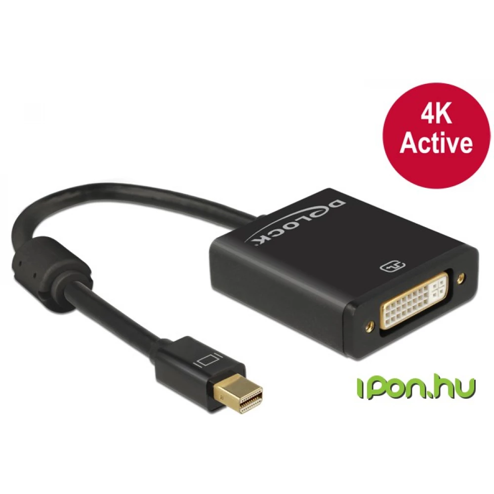 DELOCK Mini DisplayPort DVI-D Átalakító Fekete 20cm 62603