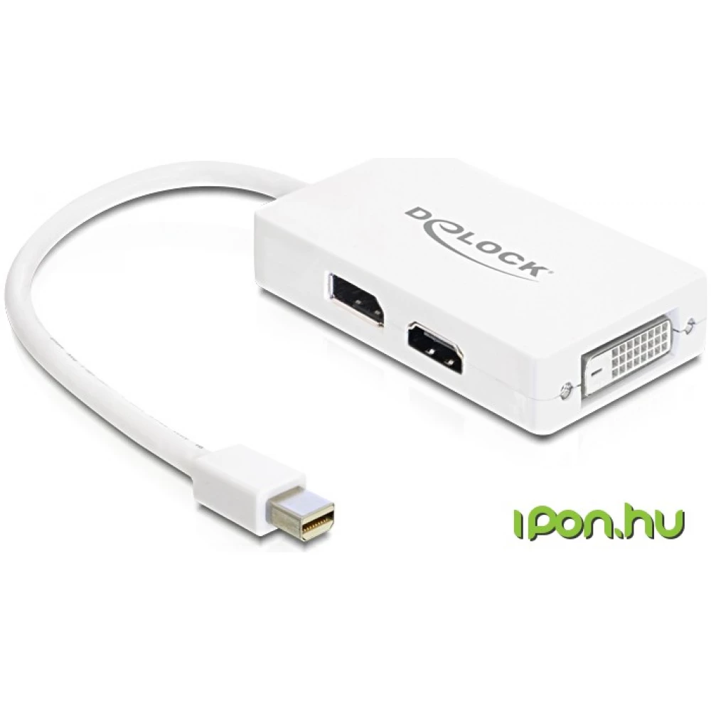 DELOCK Mini DisplayPort HDMI + DisplayPort + DVI Átalakító Fehér 16cm 61768