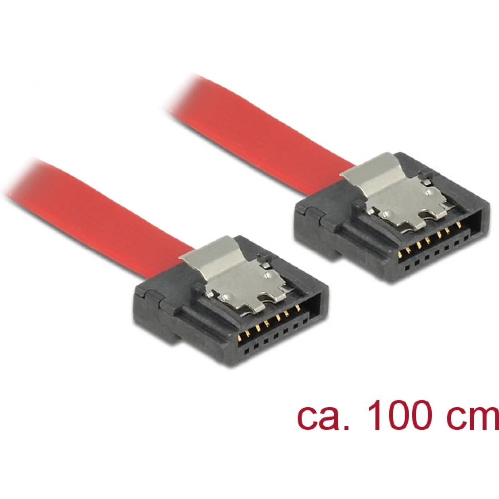 DELOCK SATA Összekötő Piros 1m 83837