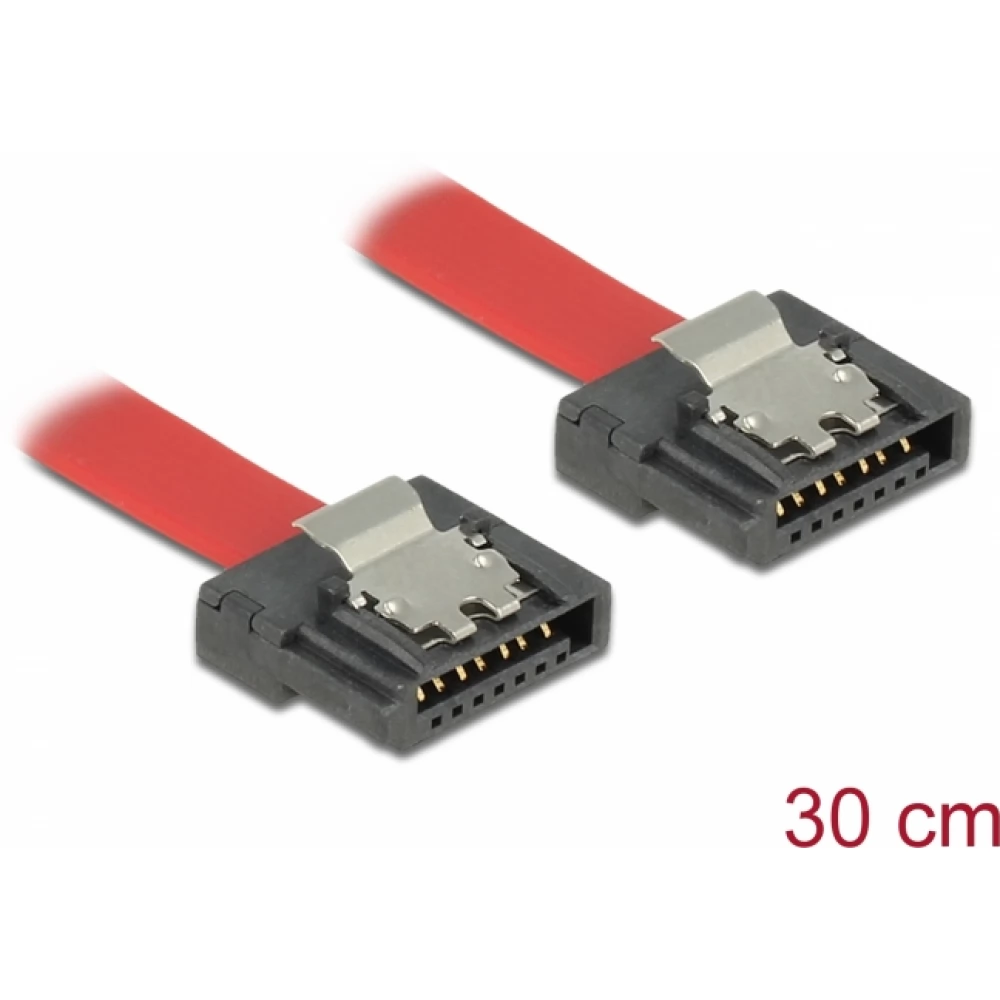 DELOCK SATA Összekötő Piros 30cm 83834
