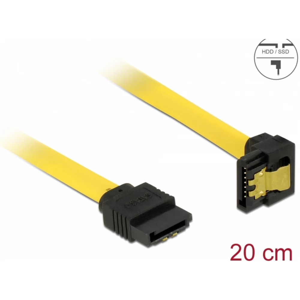 DELOCK SATA Összekötő Sárga 20cm 82800