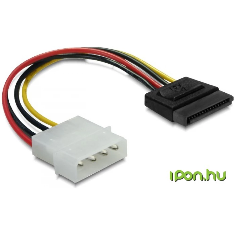 DELOCK SATA táp Molex Átalakító Piros 6cm 60112