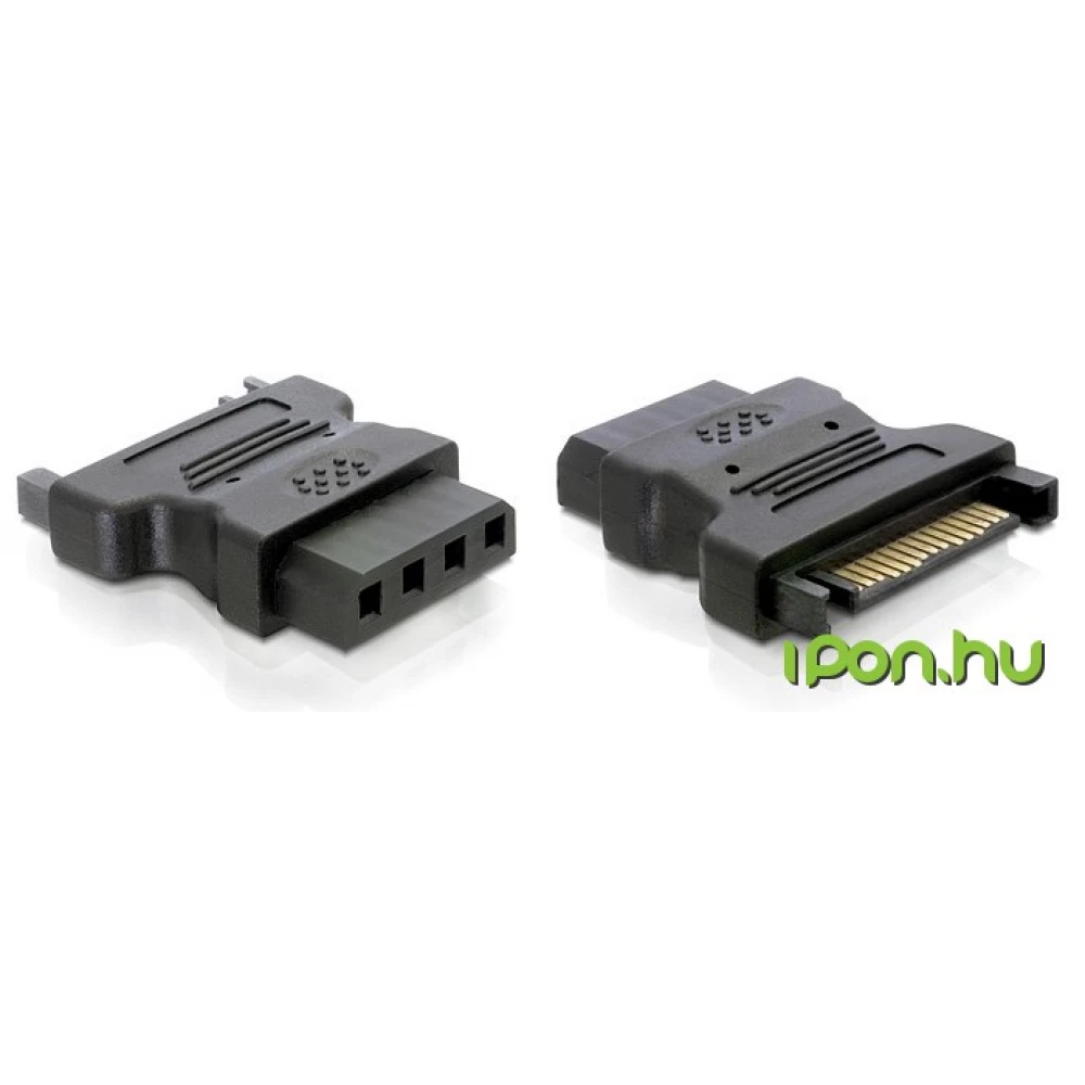 DELOCK SATA + Táp Molex Tápkábel Fekete 5cm 82326