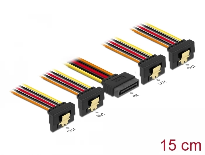 DELOCK SATA táp Táp Mintás 15cm 60166