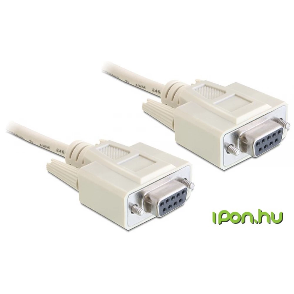 DELOCK Sub-D9 Összekötő Szürke 1.8m 84077