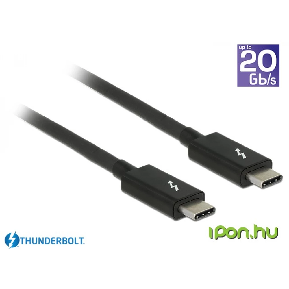 DELOCK Thunderbolt 3 Összekötő Fekete 1m 84845