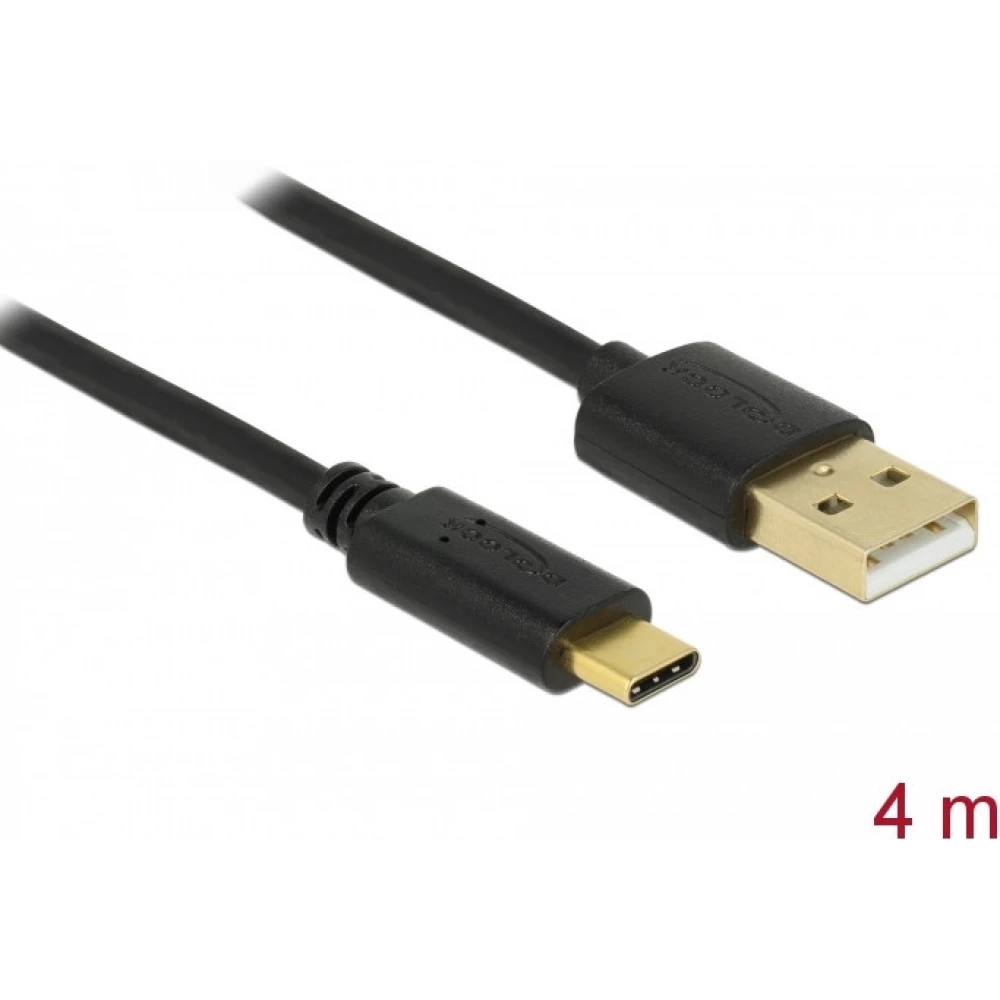 DELOCK USB 2.0 Type C Átalakító Fekete 4m 83669
