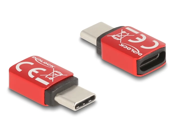 DELOCK USB 2.0 Type C Táp Piros 3cm 60689
