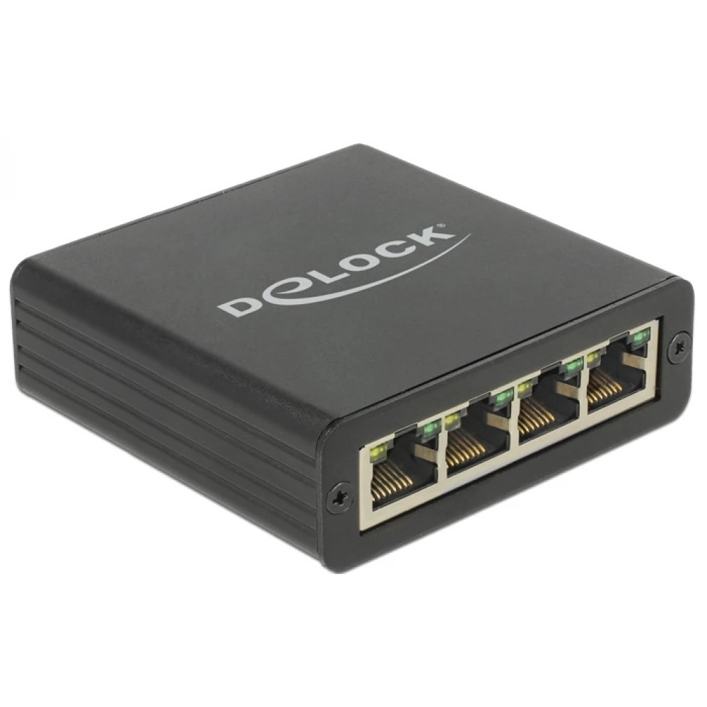 DELOCK USB 3.0 LAN Adapter 4 x 1Gbps fekete