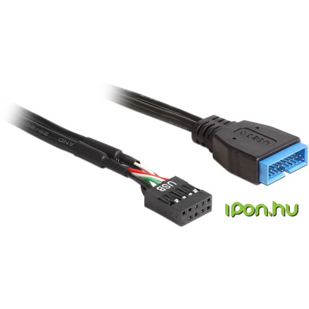 DELOCK USB 3.0 Pin header Hosszabbító Fekete 30cm 83281