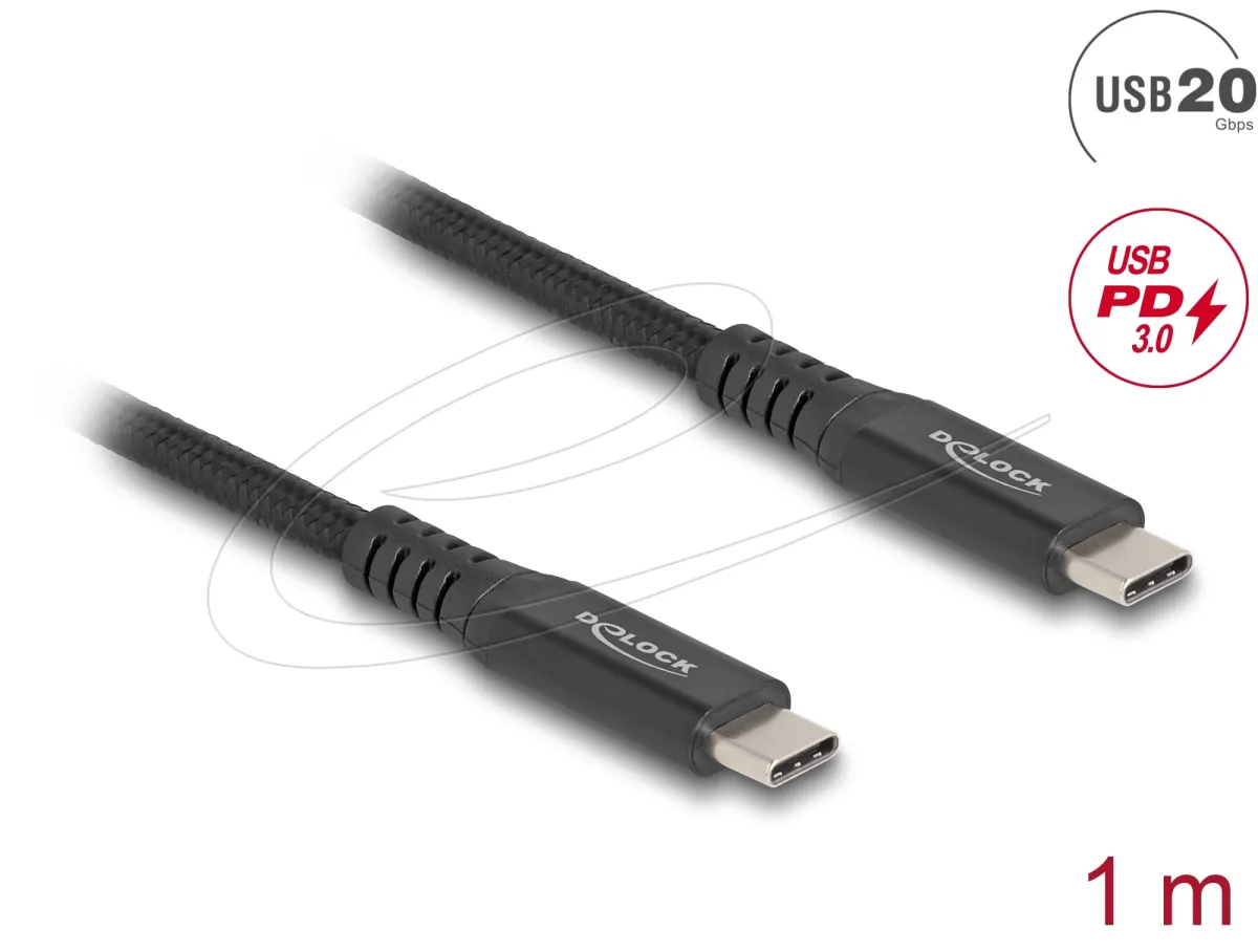 DELOCK USB 4.0 Type C Összekötő Fekete 1m 80024