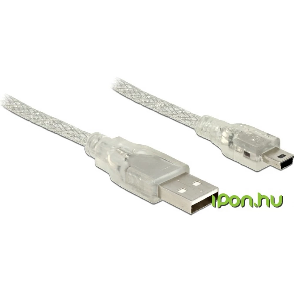 DELOCK USB Mini USB Átalakító Átlátszó 50cm 83904