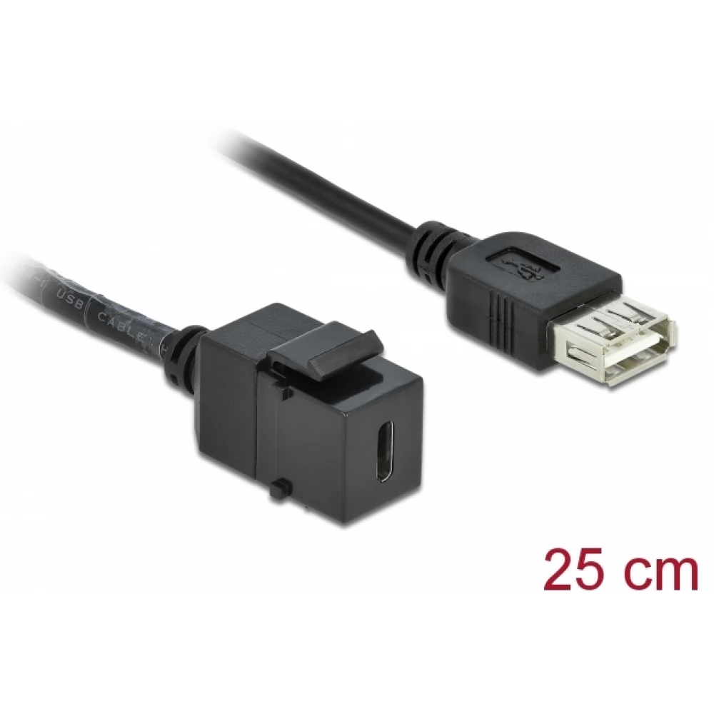 DELOCK USB Átalakító Fekete 25cm 86384