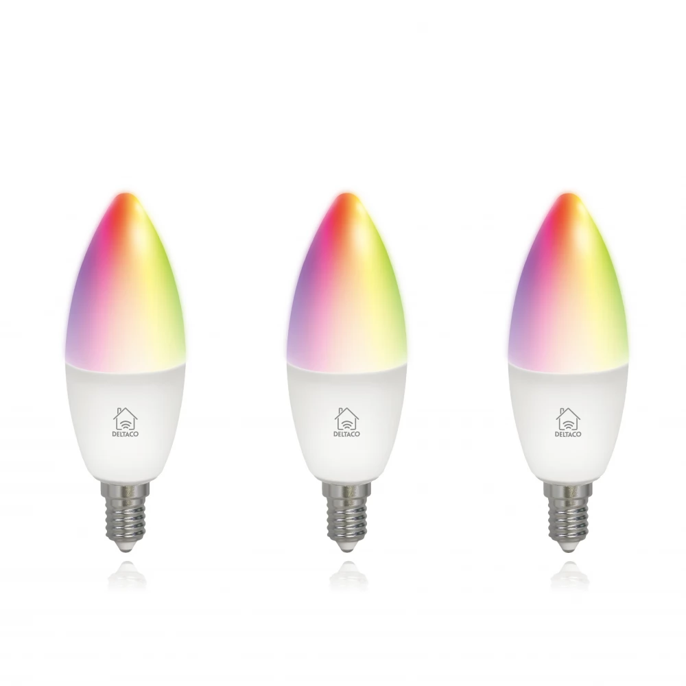 DELTACO Smart Home E14 5W SH-LE14RGB-3P 3 db