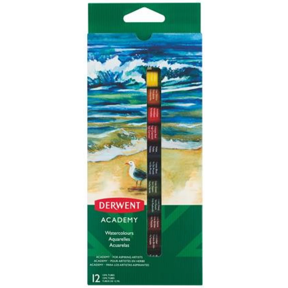 DERWENT Vízfesték 12ml Academy 12 darabos