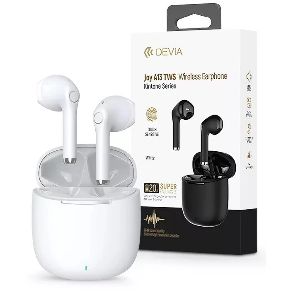 DEVIA JOY A13 TWS + töltőtok fehér
