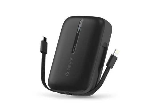 DEVIA Kintone Series Powerbank 10000mAh USB-C - Lightning kábel fekete