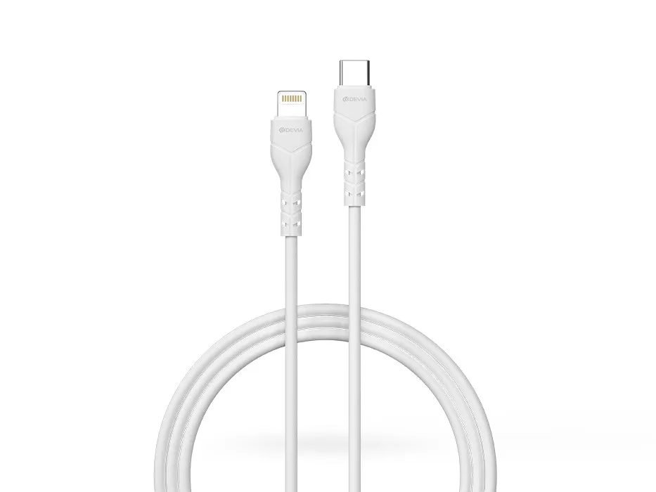 DEVIA USB 2.0 Type C Lightning Töltő/adat Fehér 1m ST394591