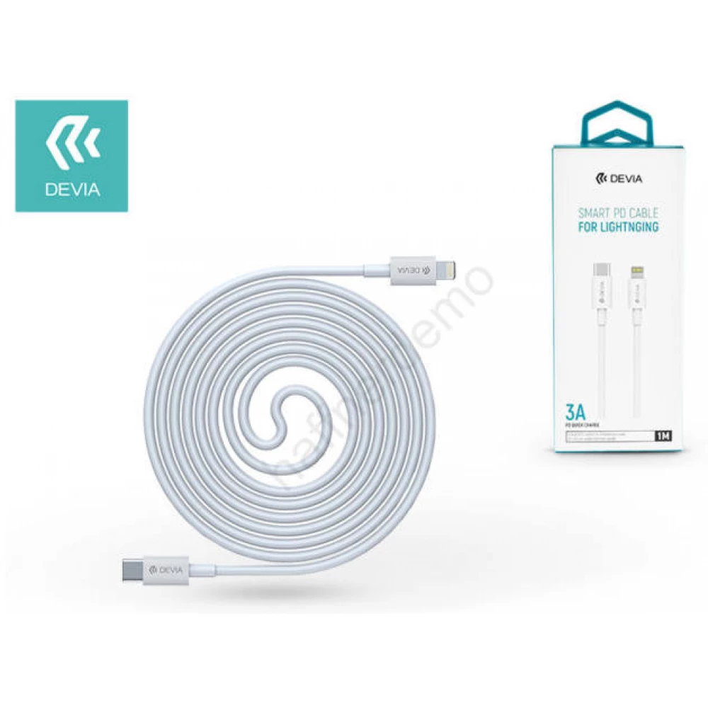 DEVIA USB 2.0 Type C Lightning Töltő/adatkábel Fehér 1m ST326868