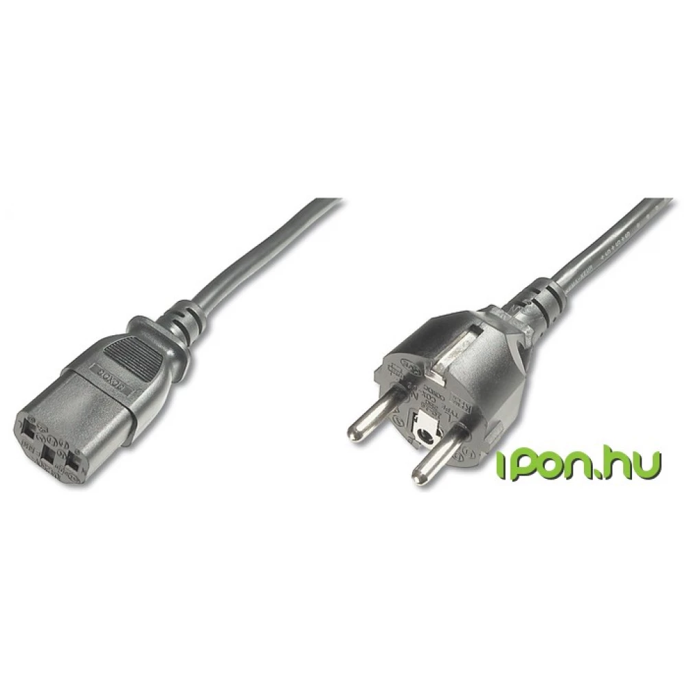 DIGITUS 230V IEC Tápkábel Fekete 1.8m AK-440101-018-S