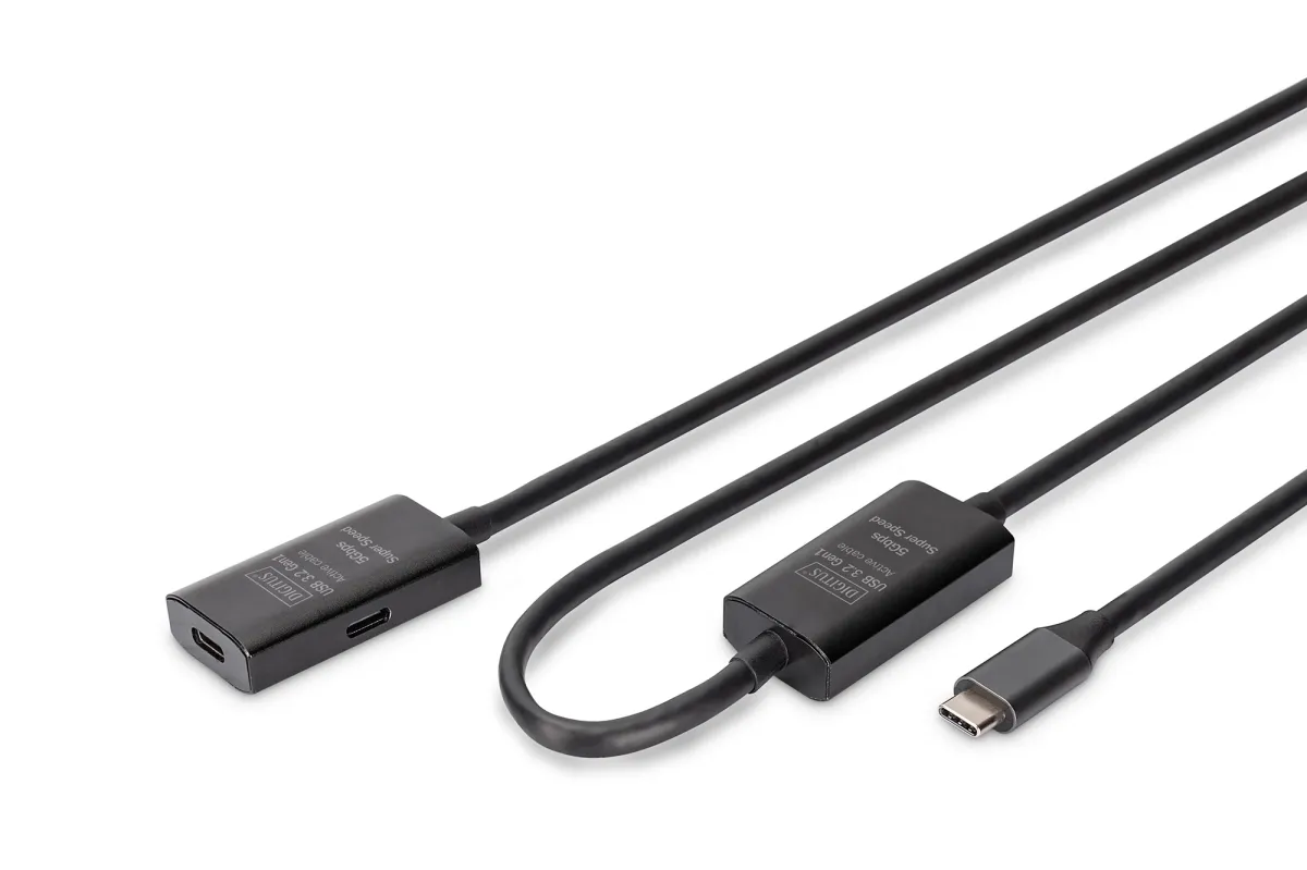 DIGITUS USB 3.0 Type C Hosszabbító Fekete 10m DA-73109