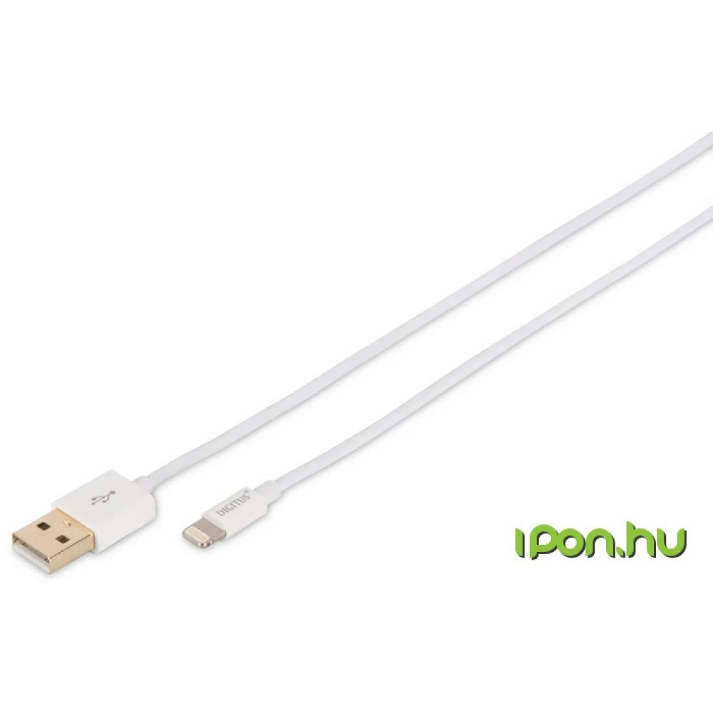 DIGITUS USB Lightning Töltő/adatkábel Fehér 1m DB-600106-010-W