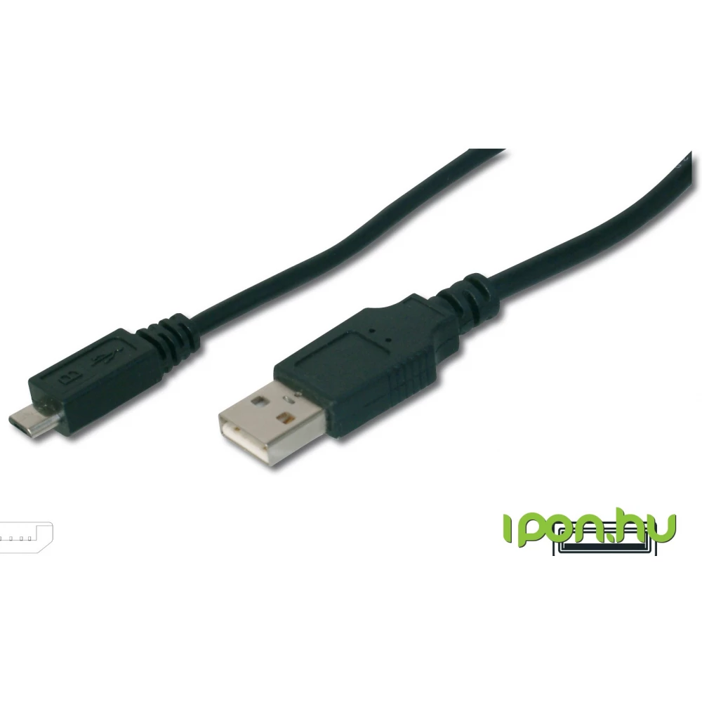 DIGITUS USB Micro USB Átalakító Fekete 1.8m AK-300127-018-S