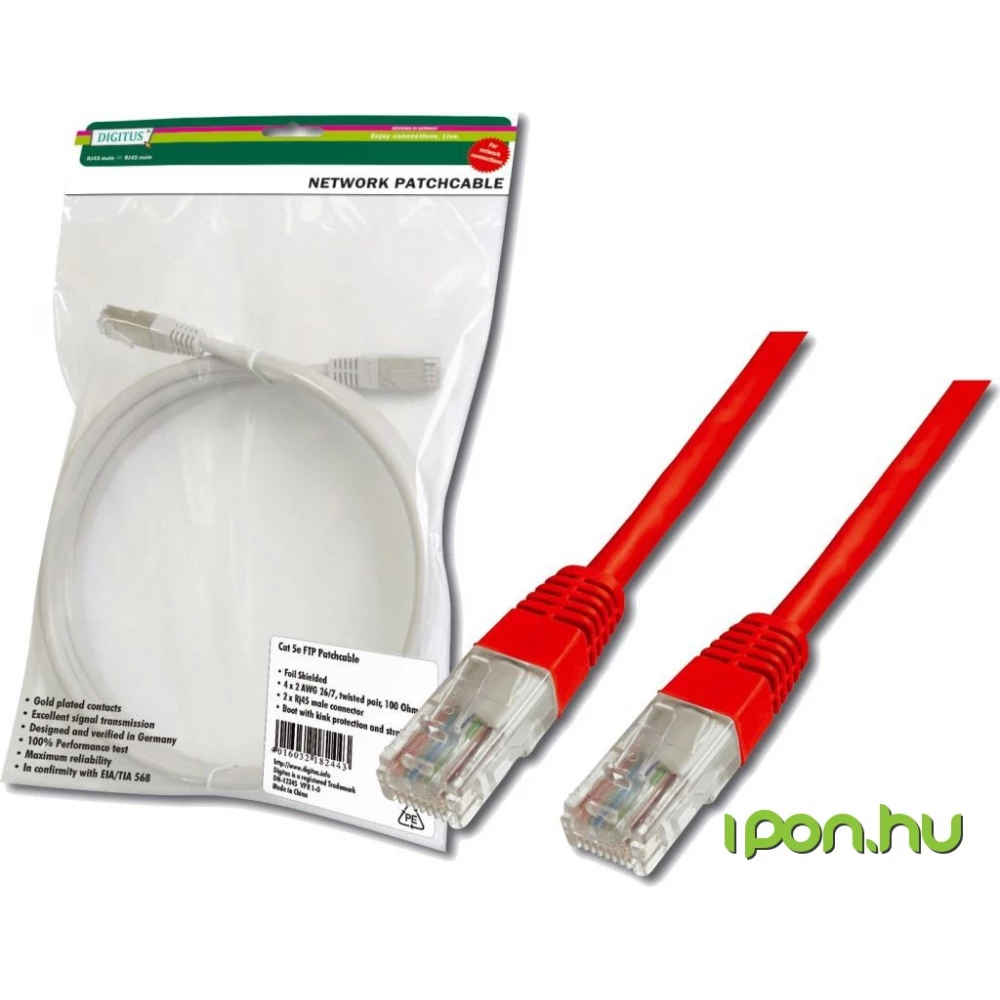 DIGITUS UTP Összekötő Piros 3m DK-1511-030/R