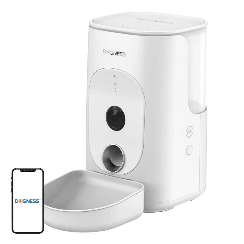 DOGNESS F15 Wifi 4L Intelligens kamerás etetőautomata műanyag tállal fehér